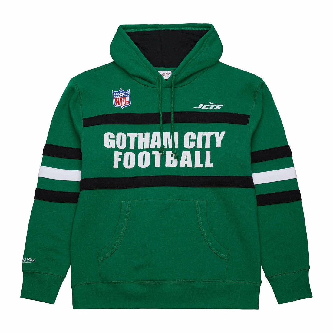 New York Jets Vintage Logo Head Coach Fleece Pullover Hoodie - Kelly Green Hoodies
