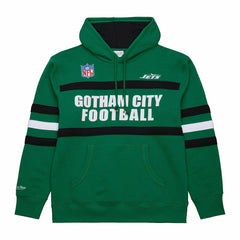 New York Jets Vintage Logo Head Coach Fleece Pullover Hoodie - Kelly Green Hoodies