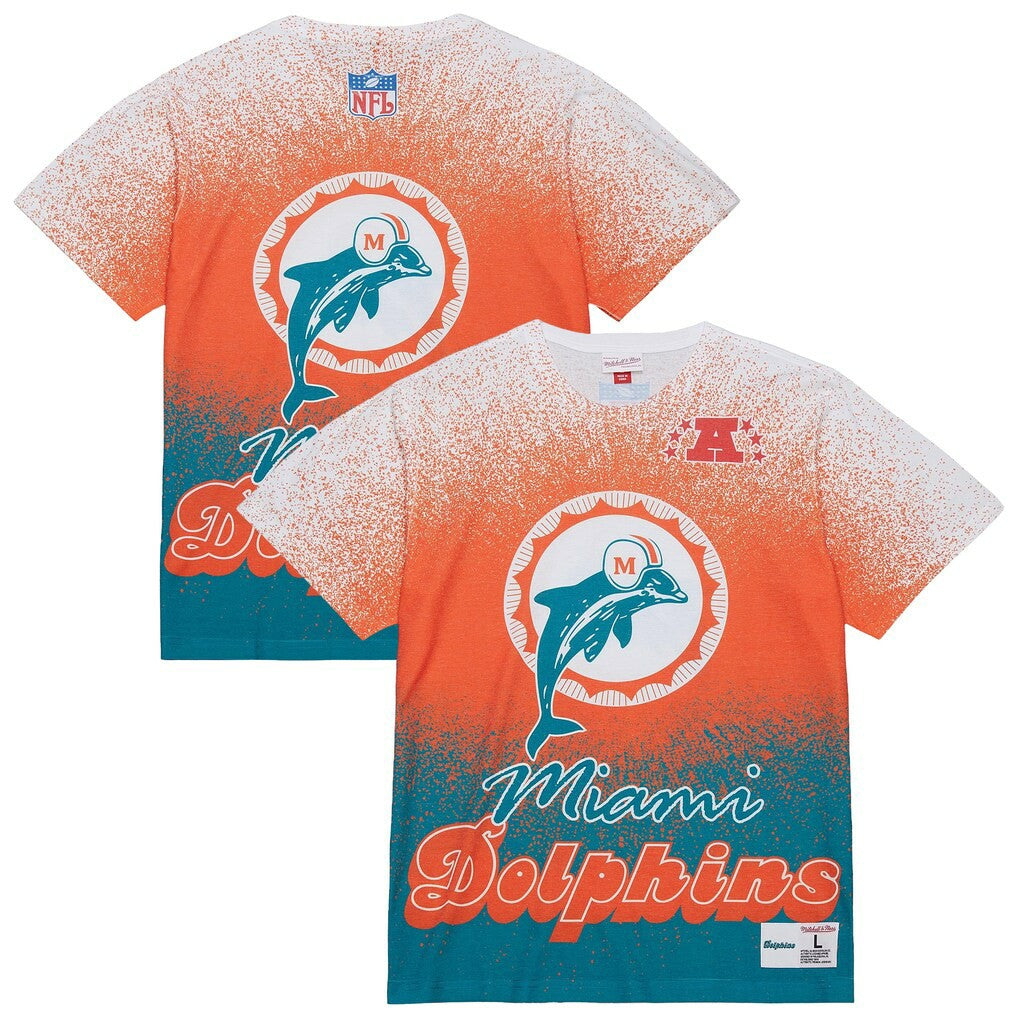 Miami Dolphins Team Burst Vintage Logo T-Shirt - White T-shirts