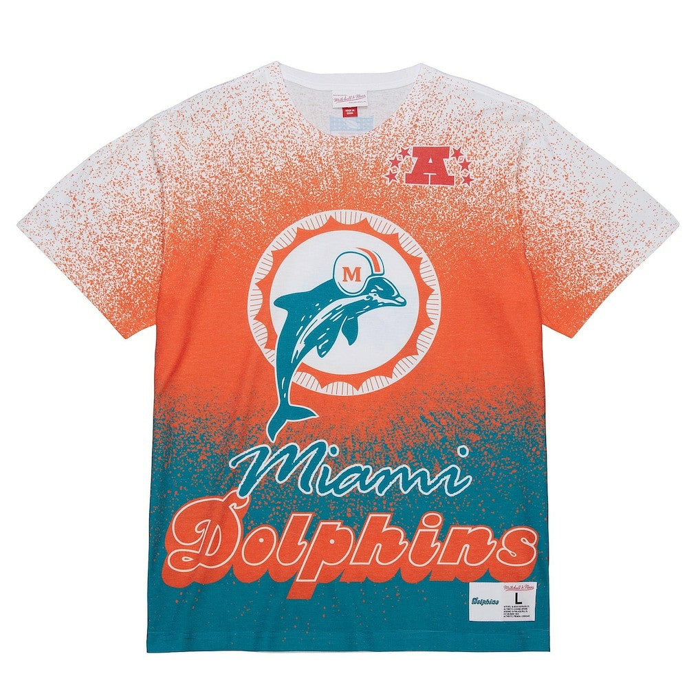 Miami Dolphins Team Burst Vintage Logo T-Shirt - White T-shirts