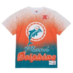 Miami Dolphins Team Burst Vintage Logo T-Shirt - White T-shirts