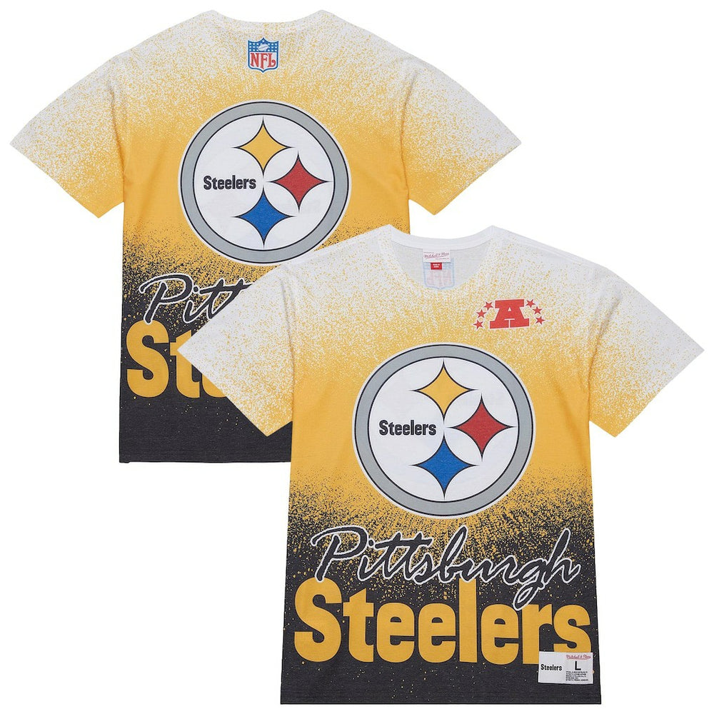 Pittsburgh Steelers Team Burst Vintage Logo T-Shirt - White T-shirts