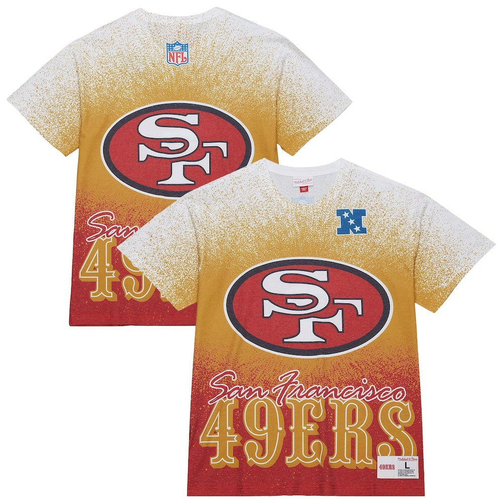 San Francisco 49ers Team Burst Vintage Logo T-Shirt - White T-shirts