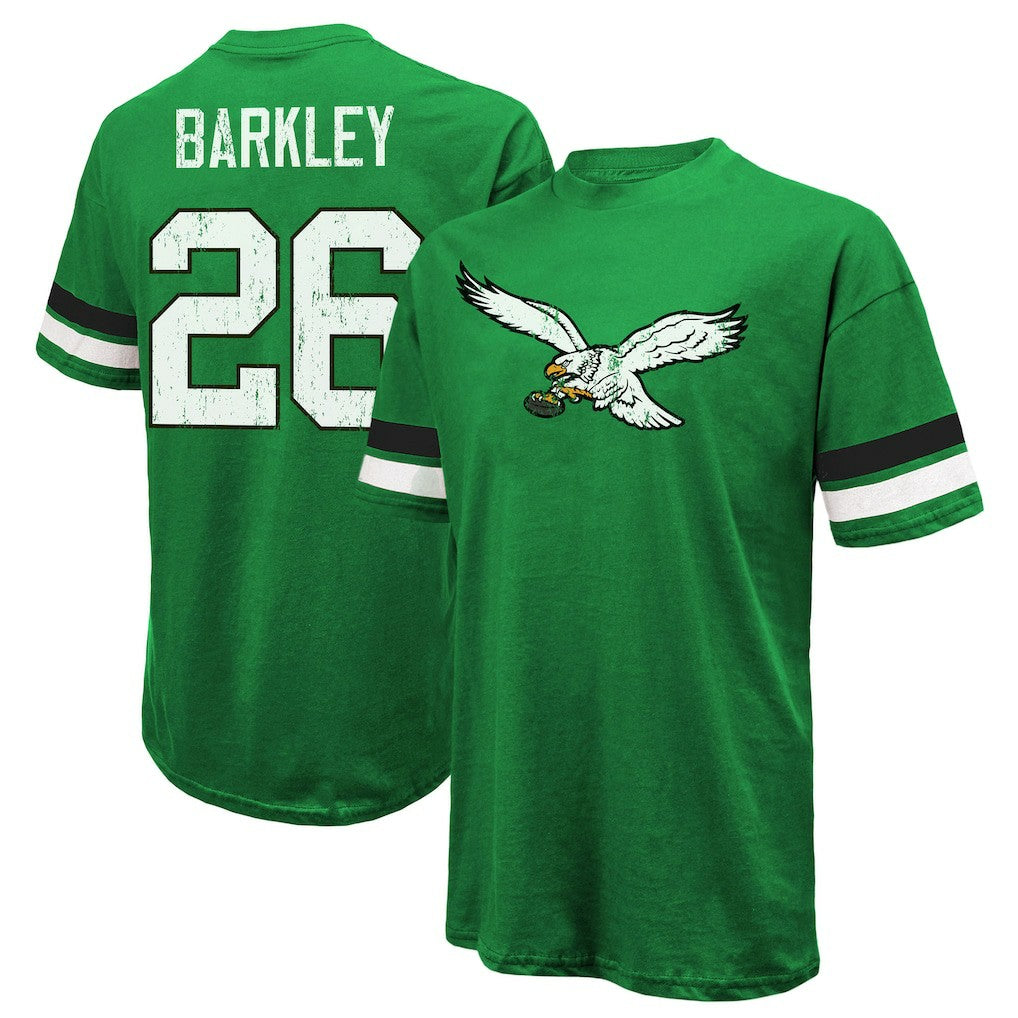 Saquon Barkley Philadelphia Eagles Majestic Threads Name & Number Oversized T-Shirt - Kelly Green T-shirts
