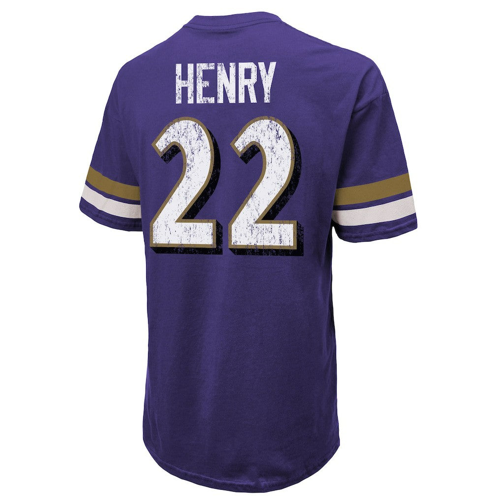 Derrick Henry Baltimore Ravens Majestic Threads Name & Number Oversized T-Shirt - Purple T-shirts