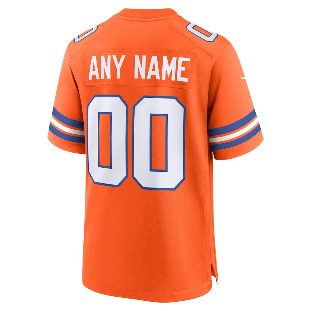 Denver Broncos Youth 2nd Alternate Custom Replica Jersey - Orange Jerseys