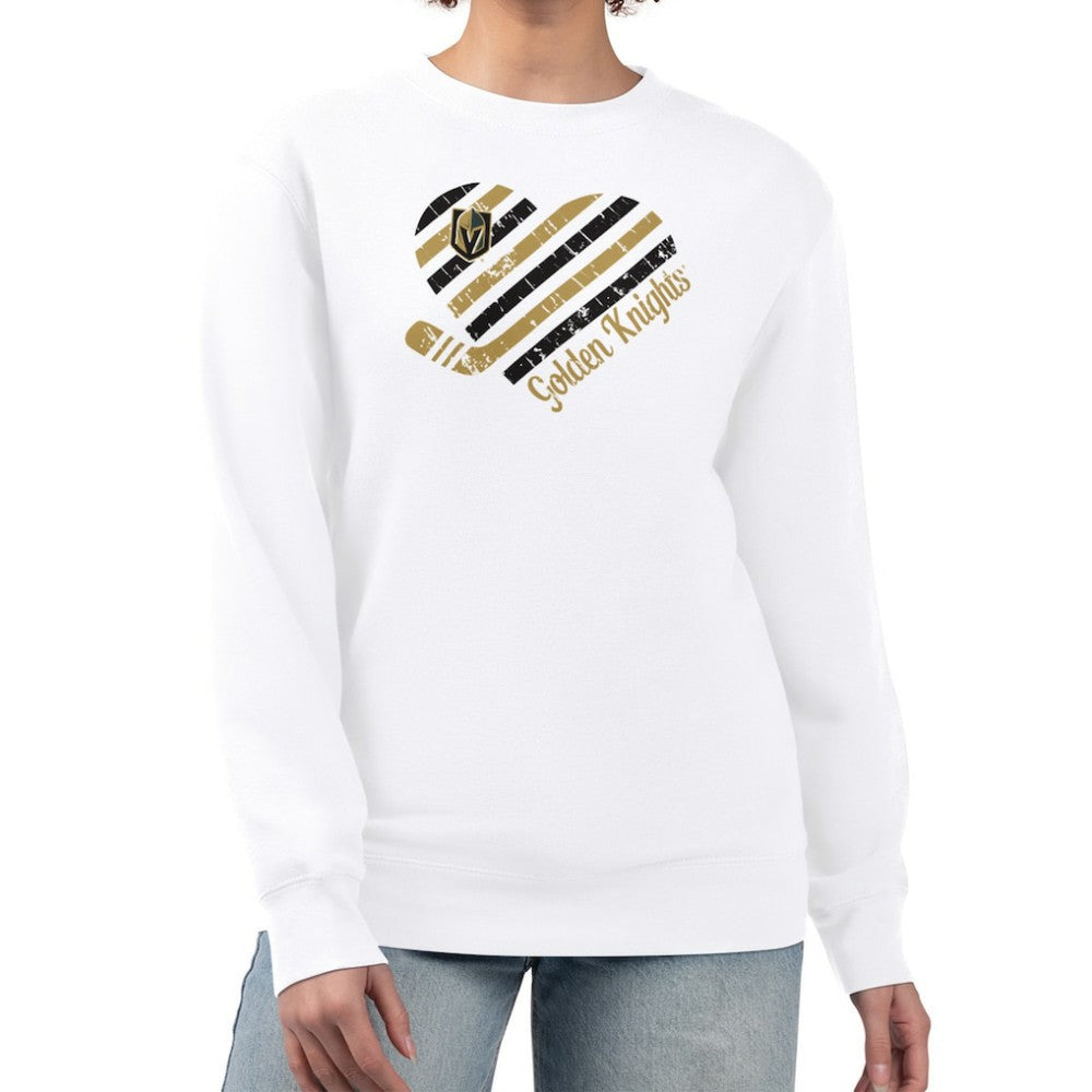Vegas Golden Knights G-III 4Her by Carl Banks Women's Heart Graphic Pullover Sweatshirt - White | US 201411302