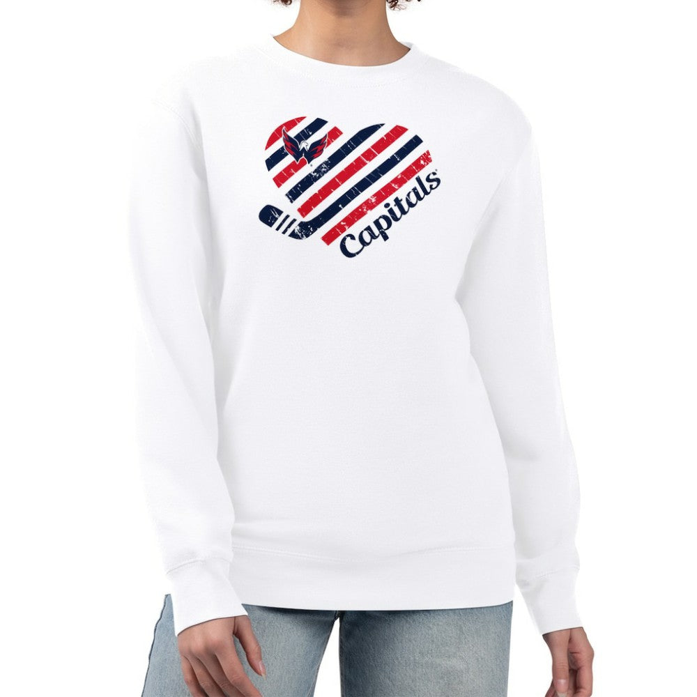 Washington Capitals G-III 4Her by Carl Banks Women's Heart Graphic Pullover Sweatshirt - White | US 201411304