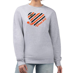 Anaheim Ducks G-III 4Her by Carl Banks Women's Heart Graphic Pullover Sweatshirt - Heather Gray | US 201411306