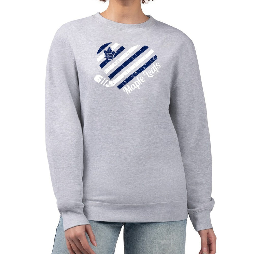 Toronto Maple Leafs G-III 4Her by Carl Banks Women's Heart Graphic Pullover Sweatshirt - Heather Gray | US 201411312
