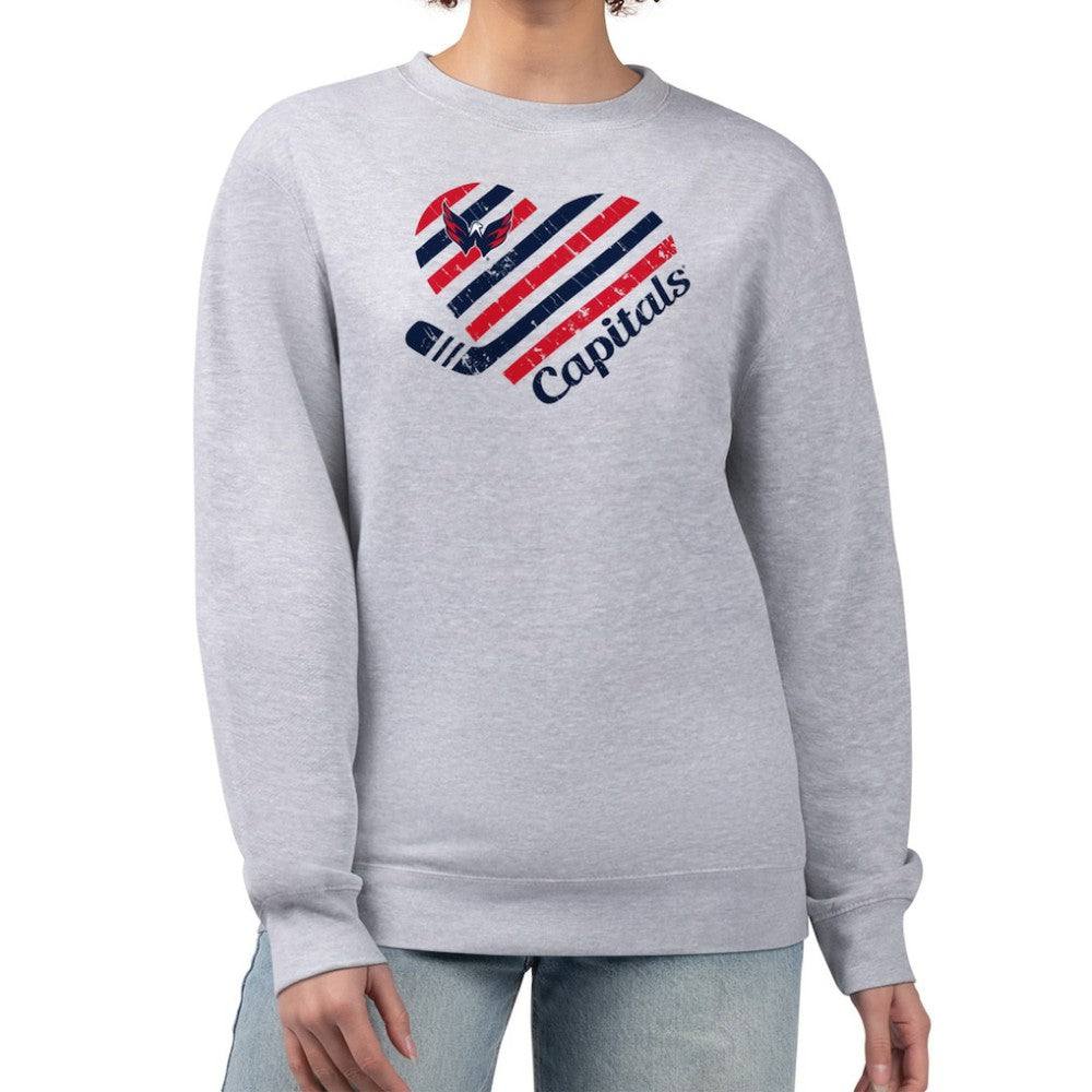 Washington Capitals G-III 4Her by Carl Banks Women's Heart Graphic Pullover Sweatshirt - Heather Gray | US 201411315