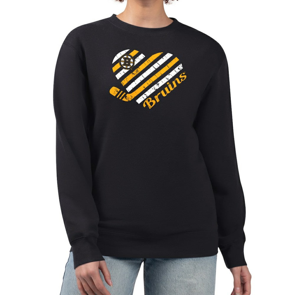 Boston Bruins G-III 4Her by Carl Banks Women's Heart Graphic Pullover Sweatshirt - Black | US 201411318