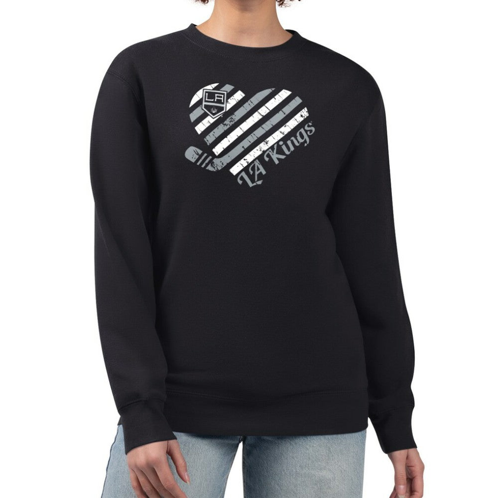 Los Angeles Kings G-III 4Her by Carl Banks Women's Heart Graphic Pullover Sweatshirt - Black | US 201411325