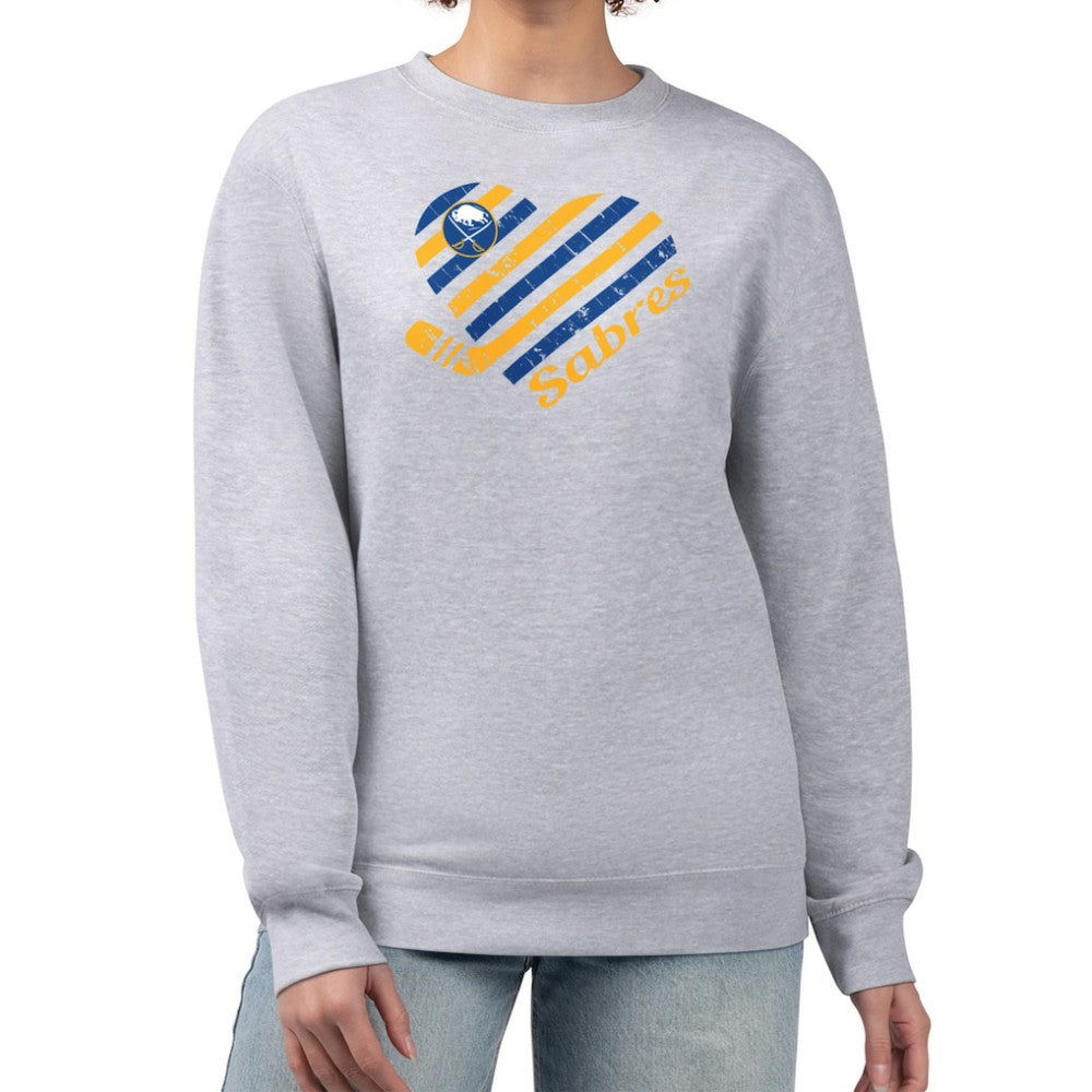Buffalo Sabres G-III 4Her by Carl Banks Women's Heart Graphic Pullover Sweatshirt - Heather Gray | US 201411333