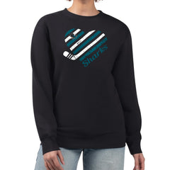 San Jose Sharks G-III 4Her by Carl Banks Women's Heart Graphic Pullover Sweatshirt - Black | US 201411334