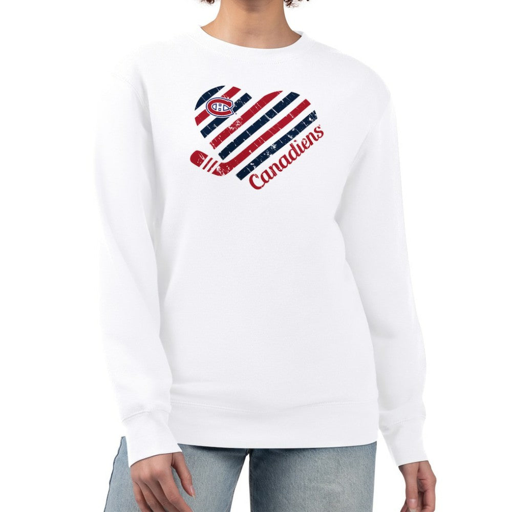 Montreal Canadiens G-III 4Her by Carl Banks Women's Heart Graphic Pullover Sweatshirt - White | US 201411348