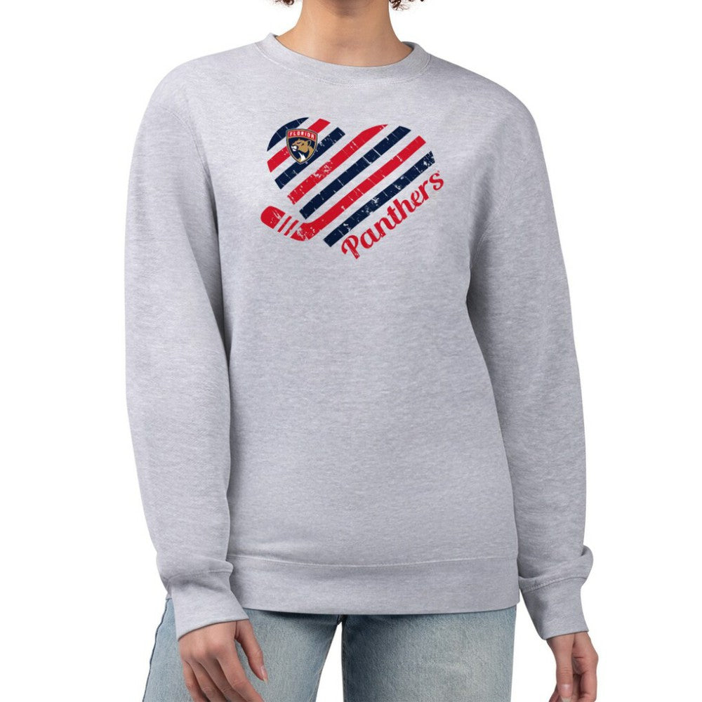 Florida Panthers G-III 4Her by Carl Banks Women's Heart Graphic Pullover Sweatshirt - Heather Gray | US 201411362