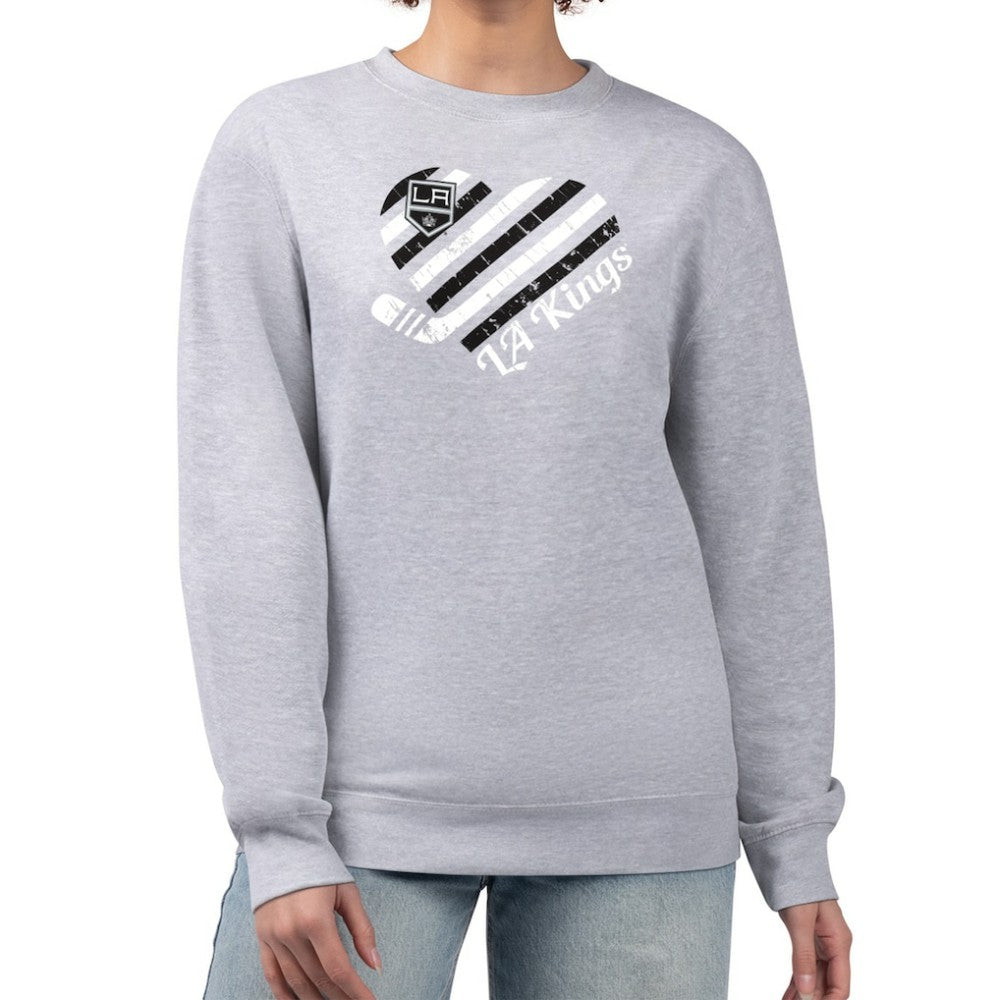 Los Angeles Kings G-III 4Her by Carl Banks Women's Heart Graphic Pullover Sweatshirt - Heather Gray | US 201411363