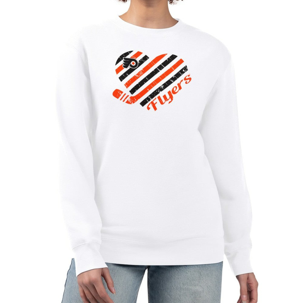 Philadelphia Flyers G-III 4Her by Carl Banks Women's Heart Graphic Pullover Sweatshirt - White | US 201411368