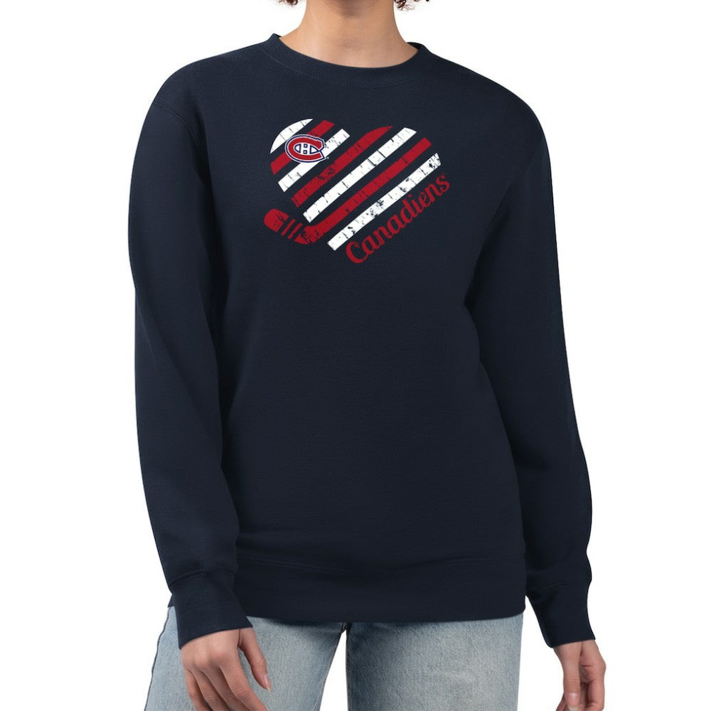 Montreal Canadiens G-III 4Her by Carl Banks Women's Heart Graphic Pullover Sweatshirt - Navy | US 201411381