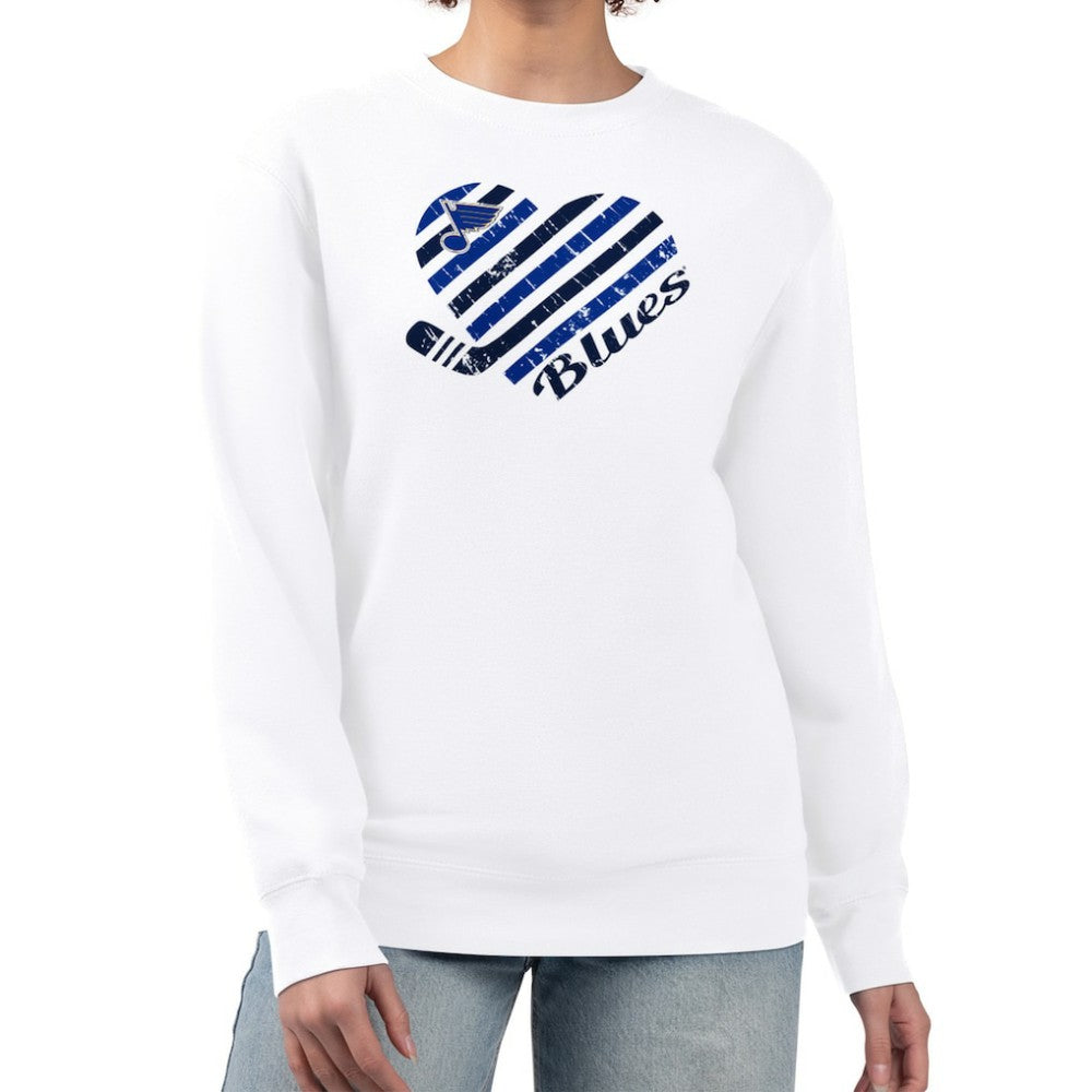 St. Louis Blues G-III 4Her by Carl Banks Women's Heart Graphic Pullover Sweatshirt - White | US 201411382