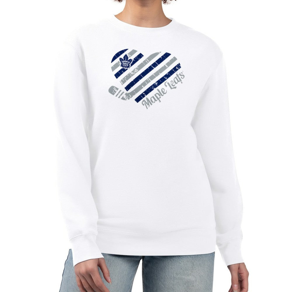 Toronto Maple Leafs G-III 4Her by Carl Banks Women's Heart Graphic Pullover Sweatshirt - White | US 201411385