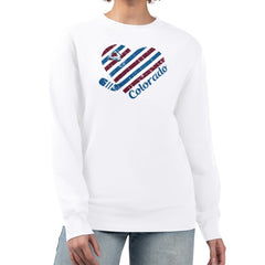 Colorado Avalanche G-III 4Her by Carl Banks Women's Heart Graphic Pullover Sweatshirt - White | US 201411389