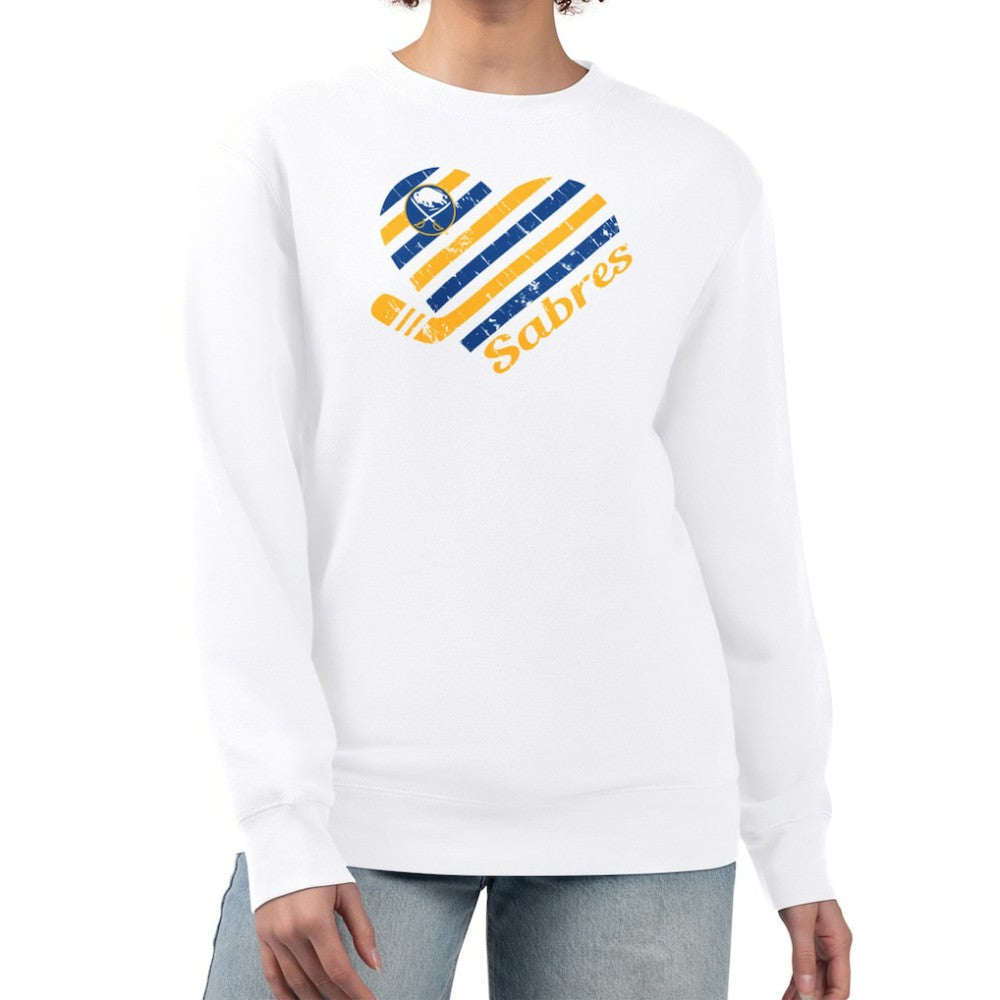 Buffalo Sabres G-III 4Her by Carl Banks Women's Heart Graphic Pullover Sweatshirt - White | US 201411390