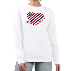 Florida Panthers G-III 4Her by Carl Banks Women's Heart Graphic Pullover Sweatshirt - White | US 201411392
