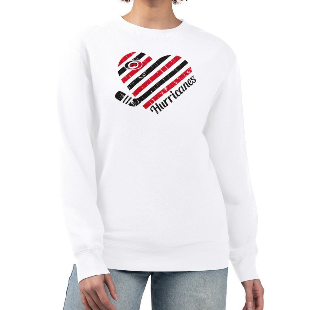 Carolina Hurricanes G-III 4Her by Carl Banks Women's Heart Graphic Pullover Sweatshirt - White | US 201411395