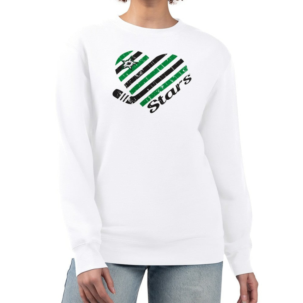 Dallas Stars G-III 4Her by Carl Banks Women's Heart Graphic Pullover Sweatshirt - White | US 201411396