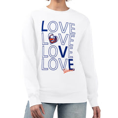 New York Islanders G-III 4Her by Carl Banks Women's Lots Of Love Team Logo Graphic Pullover Sweatshirt - White | US 201411501