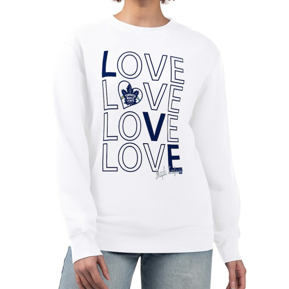 Toronto Maple Leafs G-III 4Her by Carl Banks Women's Lots Of Love Team Logo Graphic Pullover Sweatshirt - White | US 201411511