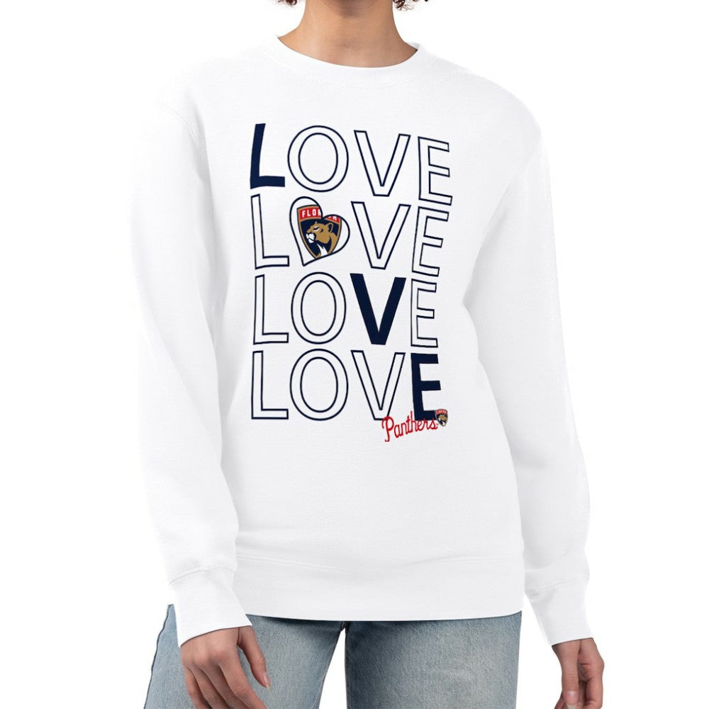 Florida Panthers G-III 4Her by Carl Banks Women's Lots Of Love Team Logo Graphic Pullover Sweatshirt - White | US 201411532