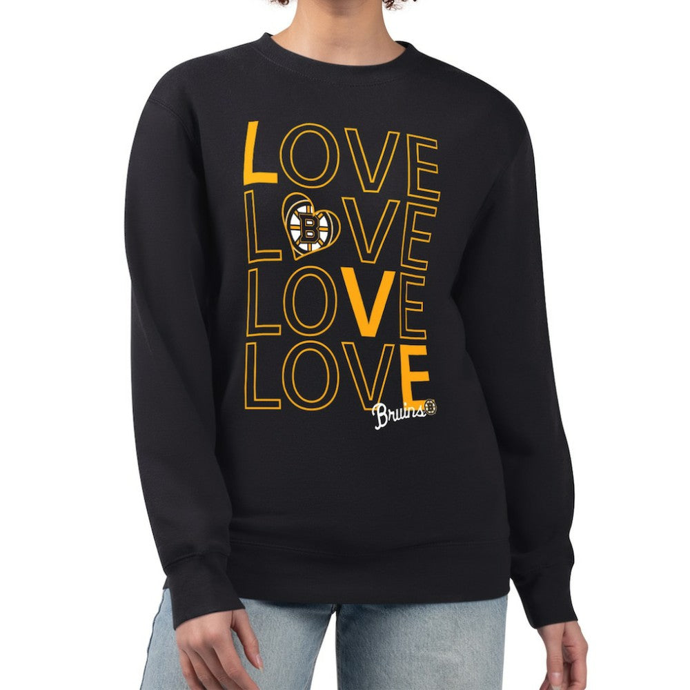 Boston Bruins G-III 4Her by Carl Banks Women's Lots Of Love Team Logo Graphic Pullover Sweatshirt - Black | US 201411534