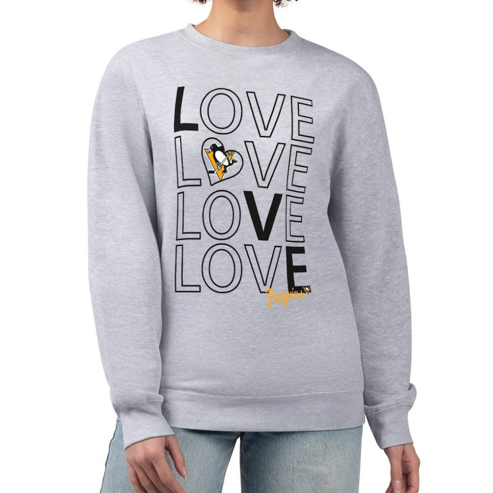 Pittsburgh Penguins G-III 4Her by Carl Banks Women's Lots Of Love Team Logo Graphic Pullover Sweatshirt - Heather Gray | US 201411547