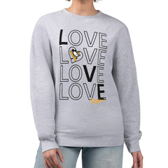 Pittsburgh Penguins G-III 4Her by Carl Banks Women's Lots Of Love Team Logo Graphic Pullover Sweatshirt - Heather Gray | US 201411547