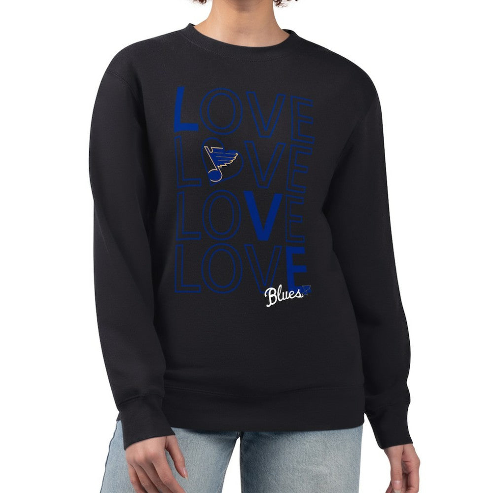 St. Louis Blues G-III 4Her by Carl Banks Women's Lots Of Love Team Logo Graphic Pullover Sweatshirt - Black | US 201411551