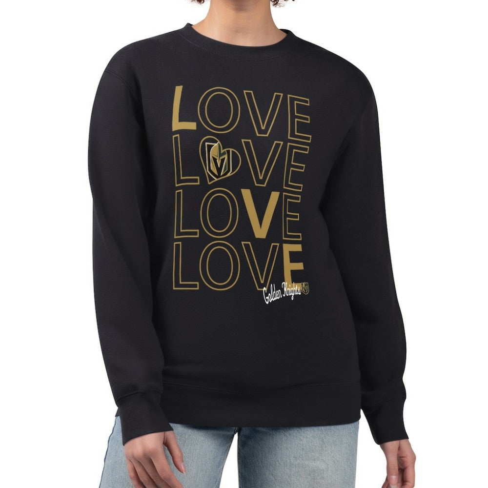 Vegas Golden Knights G-III 4Her by Carl Banks Women's Lots Of Love Team Logo Graphic Pullover Sweatshirt - Black | US 201411556