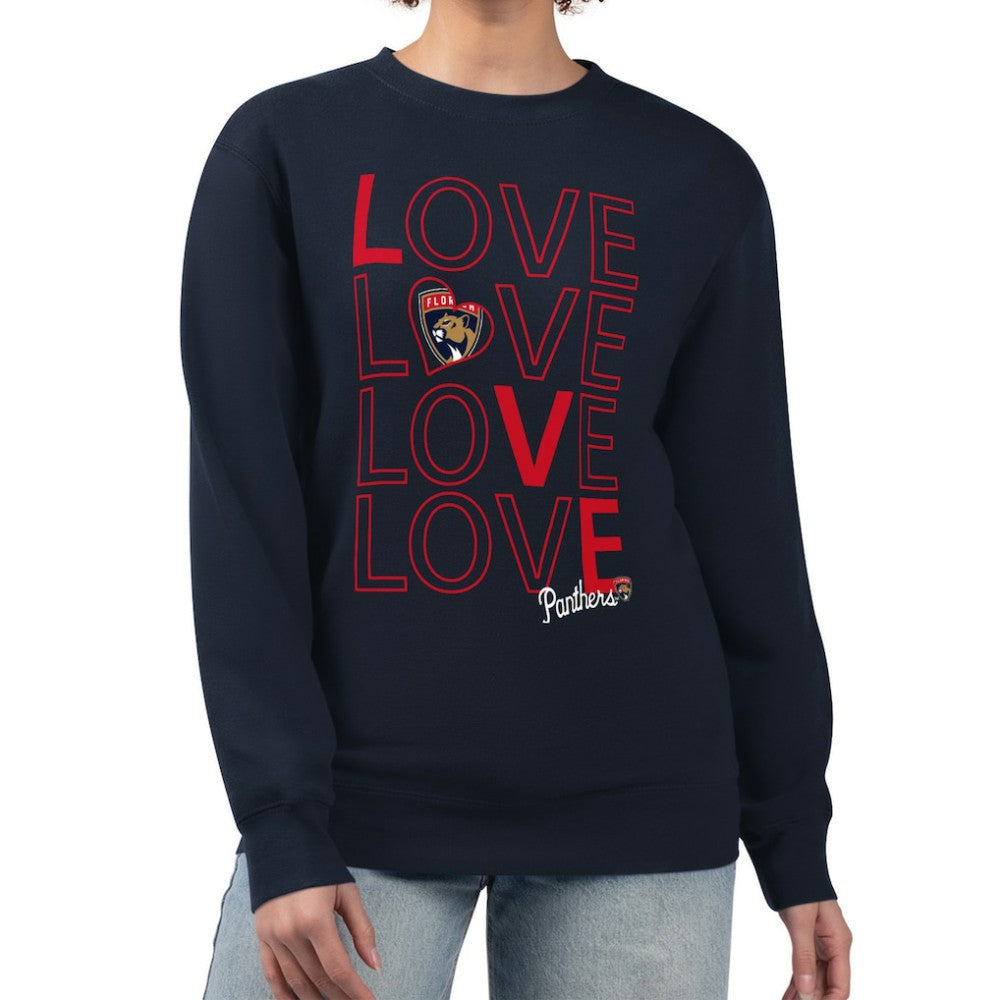 Florida Panthers G-III 4Her by Carl Banks Women's Lots Of Love Team Logo Graphic Pullover Sweatshirt - Navy | US 201411562