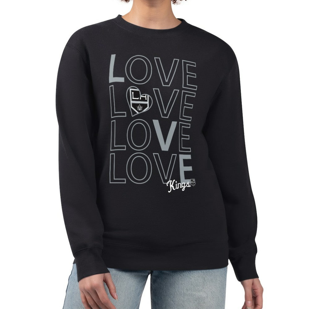 Los Angeles Kings G-III 4Her by Carl Banks Women's Lots Of Love Team Logo Graphic Pullover Sweatshirt - Black | US 201411565