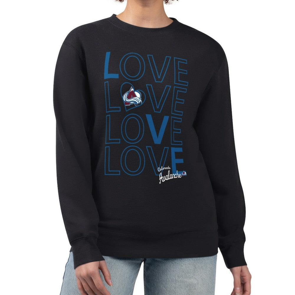 Colorado Avalanche G-III 4Her by Carl Banks Women's Lots Of Love Team Logo Graphic Pullover Sweatshirt - Black | US 201411578