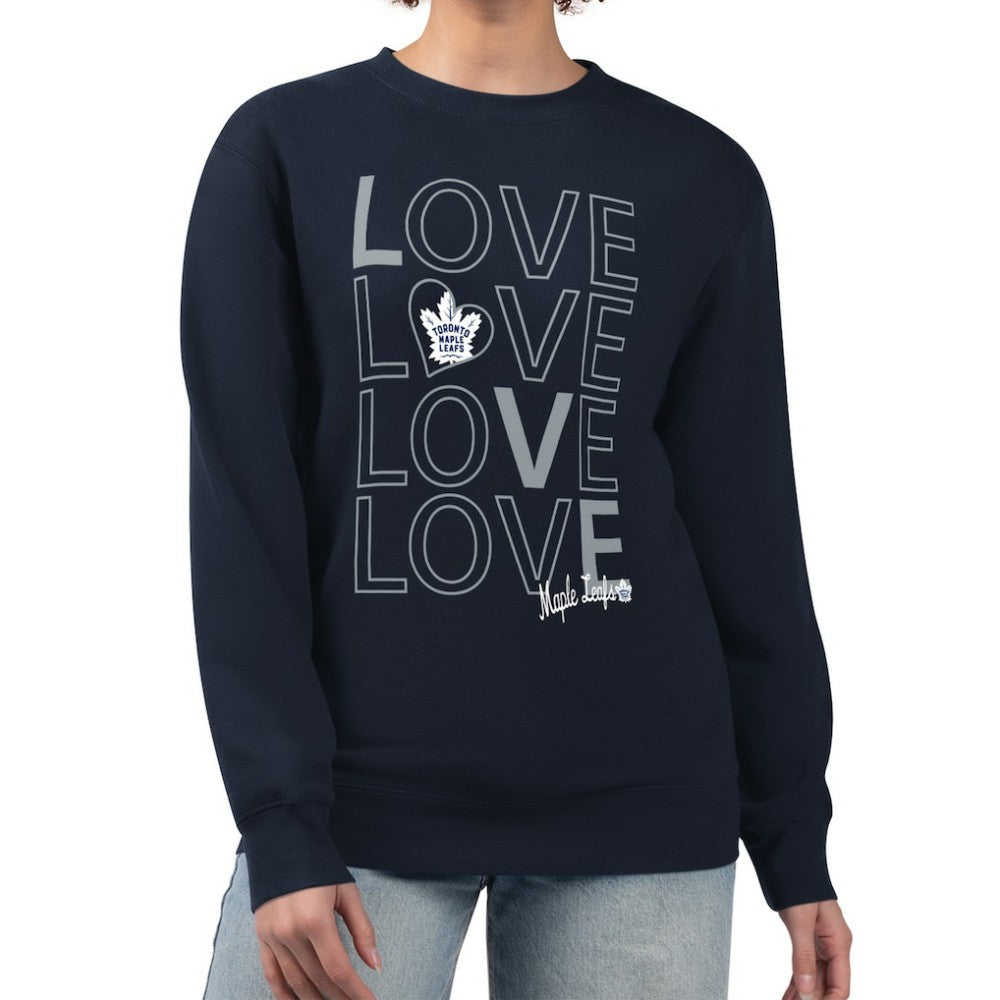 Toronto Maple Leafs G-III 4Her by Carl Banks Women's Lots Of Love Team Logo Graphic Pullover Sweatshirt - Navy | US 201411584