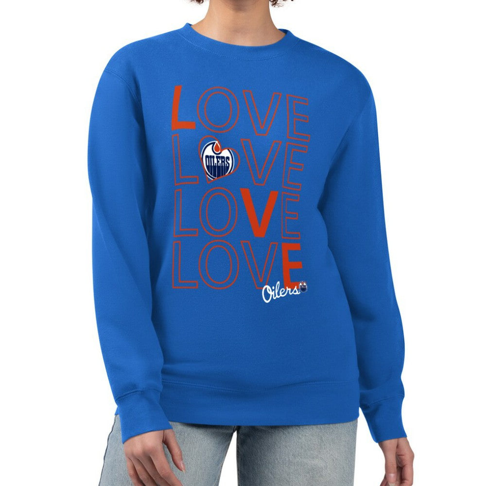 Edmonton Oilers G-III 4Her by Carl Banks Women's Lots Of Love Team Logo Graphic Pullover Sweatshirt - Royal | US 201411585
