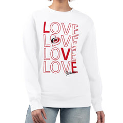 Carolina Hurricanes G-III 4Her by Carl Banks Women's Lots Of Love Team Logo Graphic Pullover Sweatshirt - White | US 201411592