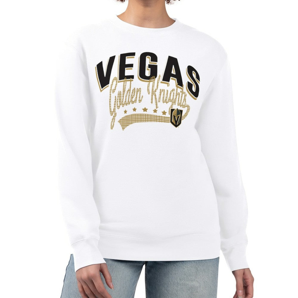 Vegas Golden Knights G-III 4Her by Carl Banks Women's Filigree Team Graphic Fleece Pullover Sweatshirt - White | US 201411596