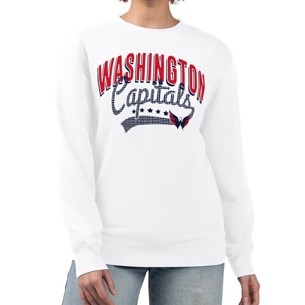 Washington Capitals G-III 4Her by Carl Banks Women's Filigree Team Graphic Fleece Pullover Sweatshirt - White | US 201411597