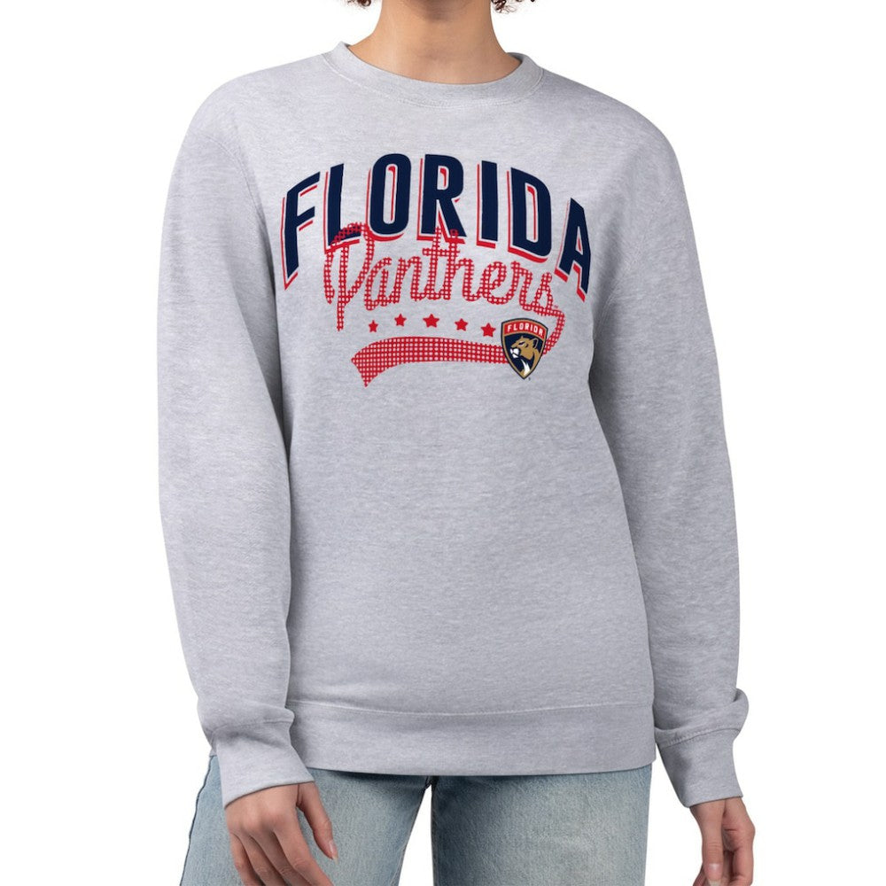 Florida Panthers G-III 4Her by Carl Banks Women's Filigree Team Graphic Fleece Pullover Sweatshirt - Heather Gray | US 201411612