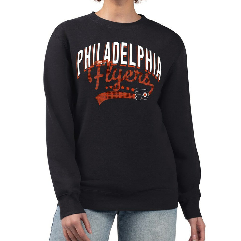 Philadelphia Flyers G-III 4Her by Carl Banks Women's Filigree Team Graphic Fleece Pullover Sweatshirt - Black | US 201411614