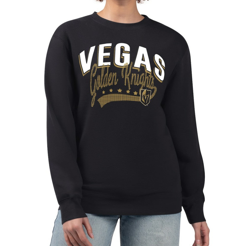 Vegas Golden Knights G-III 4Her by Carl Banks Women's Filigree Team Graphic Fleece Pullover Sweatshirt - Black | US 201411620
